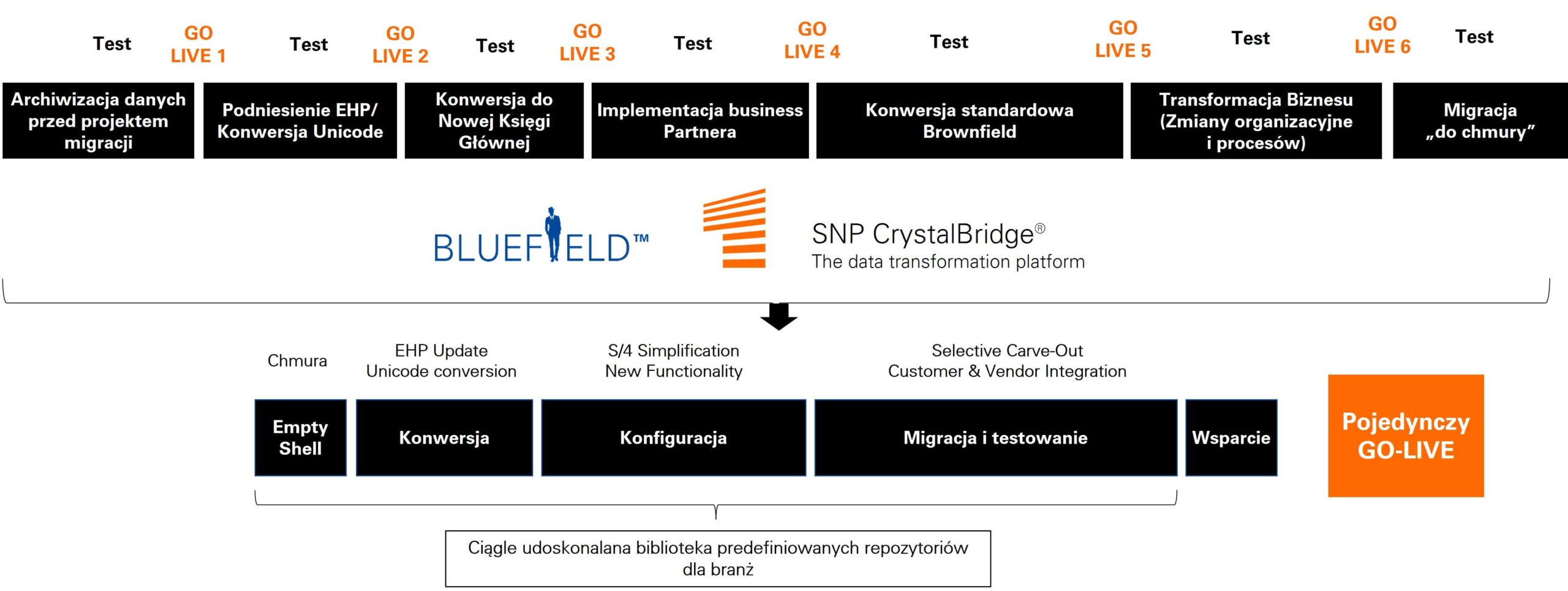 Konsolidacja projektów w podejściu transformacyjnym Bluefield